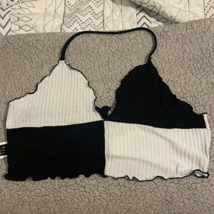 SHEIN black and white halter top, never worn